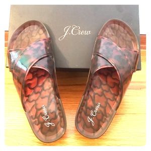 J Crew Tortoise Pool Slides